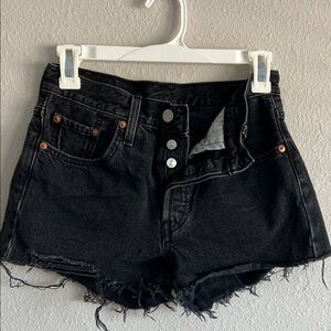 Levi Black Denim Women Shorts